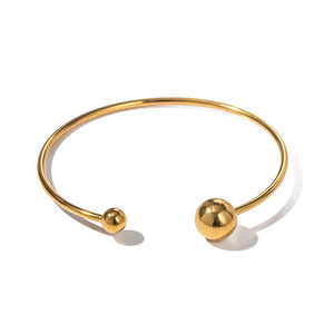 Uworld Minimal Double Meteorite Bangle Cuff Silver Bracelet
