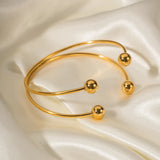 Uworld Ball Golden Bangle Bracelet Waterproof Stainless Steel Gift