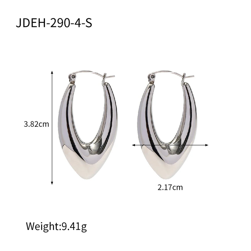 Uworld Silver Stainless Steel Hoop Earrings for Women