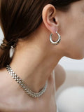 Uworld Silver Stainless Steel Hoop Earrings for Women