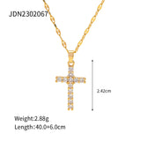 Uworld Retro Crossed Zircon Necklace 18K PVD Plated