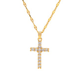 Uworld Retro Crossed Zircon Necklace 18K PVD Plated