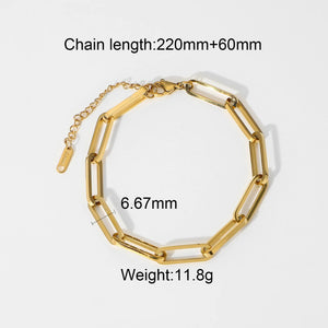 Uworld Retro Mesh Belt Titanium Wide Bracelet 18K Plated Stainless Steel Chain