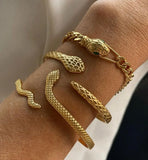 Uworld Snake 316 Stainless Steel Charm Bracelet Women Golden Wrist