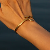Uworld Snake 316 Stainless Steel Charm Bracelet Women Golden Wrist