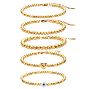 Uworld Silver Beaded Ball Bracelets Waterproof Jewelry for Women