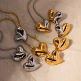 Uworld Heart Pendant Necklace 18K PVD Plated Earring Set