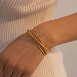 Uworld Stainless Steel Statement Cuff Bracelet Bangle