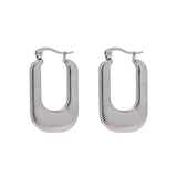 Geometric Hoop Earrings Stainless Steel 18K Plated U-shaped Earrings