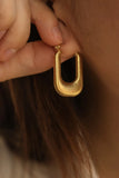 Geometric Hoop Earrings Stainless Steel 18K Plated U-shaped Earrings