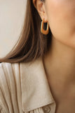 Geometric Hoop Earrings Stainless Steel 18K Plated U-shaped Earrings