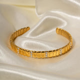 Uworld CZ Stainless Steel Bangle Bracelet 18K Plated Women Jewelry