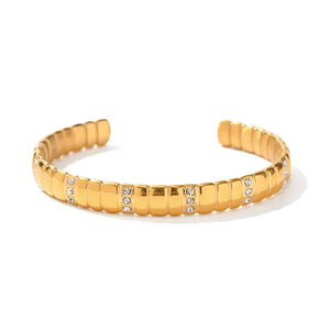Uworld CZ Stainless Steel Bangle Bracelet 18K Plated Women Jewelry