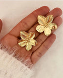 Vintage 18k Flower Earrings & Rings Set