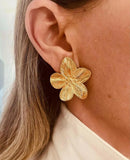 Vintage 18k Flower Earrings & Rings Set