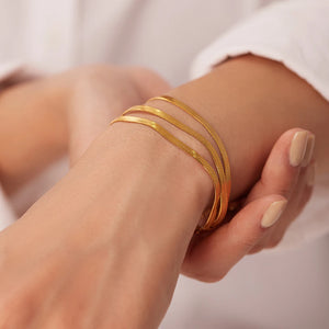 Uworld Flat Snake Chain Bracelet Stackable Stainless Steel