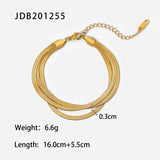 Uworld Flat Snake Chain Bracelet Stackable Stainless Steel