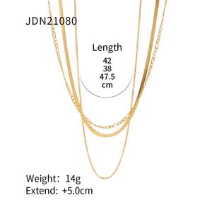 Uworld Stainless Steel Snake Chain Layer Necklace 3 Layer Jewelry