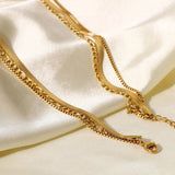 Uworld Stainless Steel Snake Chain Layer Necklace 3 Layer Jewelry