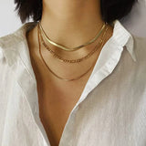 Uworld Stainless Steel Snake Chain Layer Necklace 3 Layer Jewelry