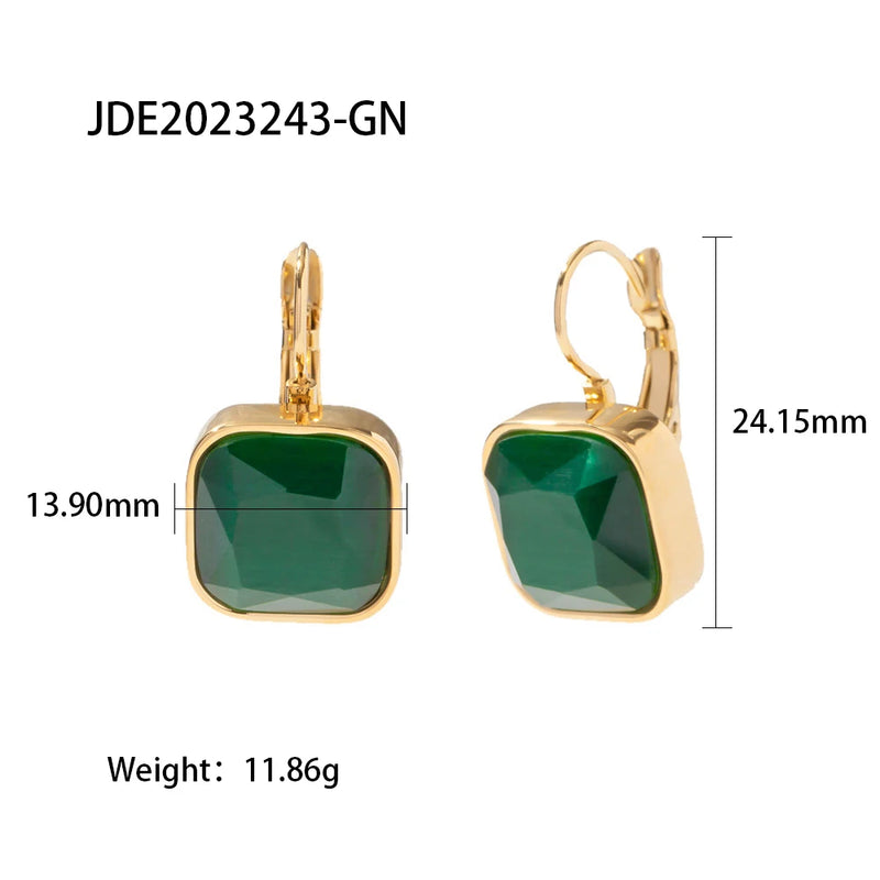 Uworld Opal Earring Hoop Huggie Earrings 18k Plated Jewelry