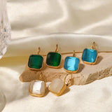 Uworld Opal Earring Hoop Huggie Earrings 18k Plated Jewelry