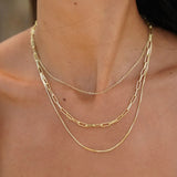 Uworld Paperclip Box Chain Layered Necklace Triple Layer Necklace