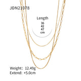 Uworld Paperclip Box Chain Layered Necklace Triple Layer Necklace