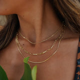 Uworld Paperclip Box Chain Layered Necklace Triple Layer Necklace