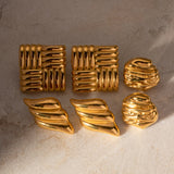 Uworld Stainless Steel Geometric Stud Earrings Retro Jewelry