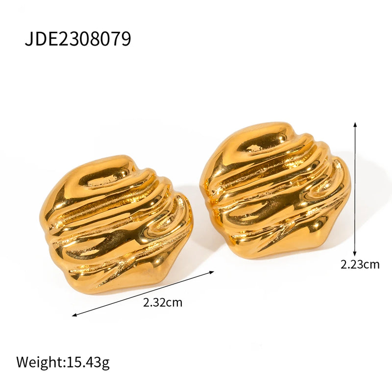 Uworld Stainless Steel Geometric Stud Earrings Retro Jewelry
