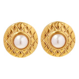 Uworld Vintage Pearl Stud Earring for Girls Waterproof