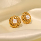 Uworld Vintage Pearl Stud Earring for Girls Waterproof