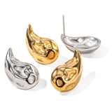 Uworld Teardrop Earrings Stainless Steel Textured Perfect for Everyday Wear