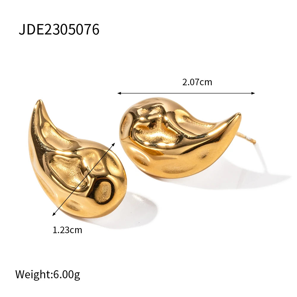 Uworld Teardrop Earrings Stainless Steel Textured Perfect for Everyday Wear