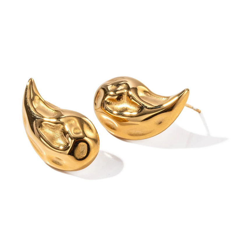 Uworld Teardrop Earrings Stainless Steel Textured Perfect for Everyday Wear