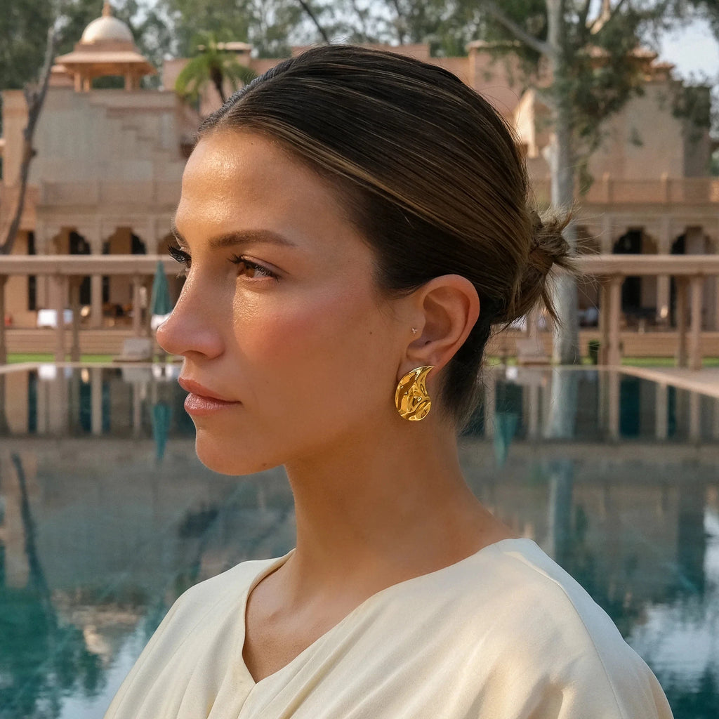 Uworld Teardrop Earrings Stainless Steel Textured Perfect for Everyday Wear
