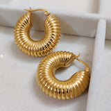 Uworld Waterproof 316 Stainless Steel Chunky Round Hoop Earrings
