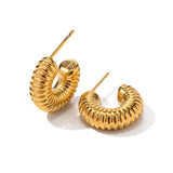 Uworld Waterproof 316 Stainless Steel Chunky Round Hoop Earrings