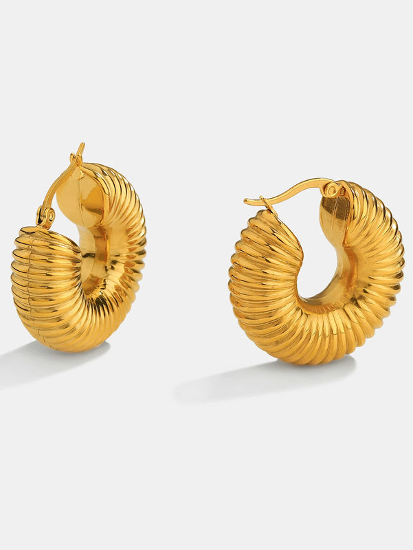 Uworld Waterproof 316 Stainless Steel Chunky Round Hoop Earrings