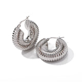 Uworld Waterproof 316 Stainless Steel Chunky Round Hoop Earrings