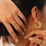 Uworld Waterproof 316 Stainless Steel Chunky Round Hoop Earrings