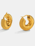 Uworld Waterproof 316 Stainless Steel Chunky Round Hoop Earrings