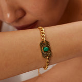 Uworld Waterproof Metal Cuban Chain Bracelet Women Statement Jewelry