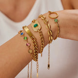 Uworld Waterproof Metal Cuban Chain Bracelet Women Statement Jewelry