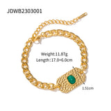 Uworld Waterproof Metal Cuban Chain Bracelet Women Statement Jewelry
