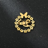 Uzone Butterfly Name Charm Brooches Personalized Nameplate Flower