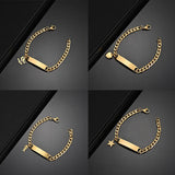 Uzone Name Cross Heart Bracelet Stainless Steel Personalized Jewelry
