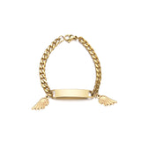 Uzone Name Cross Heart Bracelet Stainless Steel Personalized Jewelry