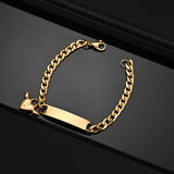 Uzone Name Cross Heart Bracelet Stainless Steel Personalized Jewelry